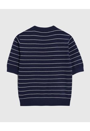 Camiseta A Rayas Manga Corta   Para Mujer Azul Patprimo