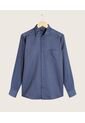 Camisa Para Hombre Manga Larga Sin Bolsillo Cuello Italiano Color Azul Rey Marca Patprimo #44012575 de Patprimo