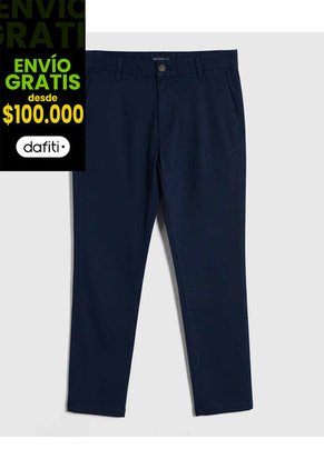 Pantalón Clásico De Corte Recto Para Hombre Azul Patprimo