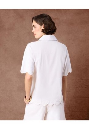 Camisa  Para Mujer Manga Corta Color Blanco Marca Patprimo #30010768