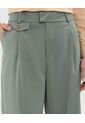 Pantalón Fluido Con Prenses  Para Mujer Verde Patprimo de Patprimo