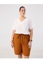 Blusa Con Detalle Tejido En Escote  Curvy  Para Mujer Blanco Patprimo de Patprimo