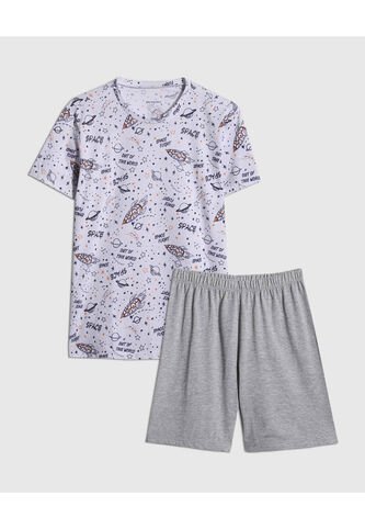 Pijama  Infantil Niño M/C P/C Color Blanco Marca Patprimo #63040047 Patprimo