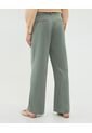 Pantalón Fluido Con Prenses  Para Mujer Verde Patprimo de Patprimo