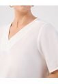 Blusa Con Detalle Tejido En Escote  Curvy  Para Mujer Blanco Patprimo de Patprimo