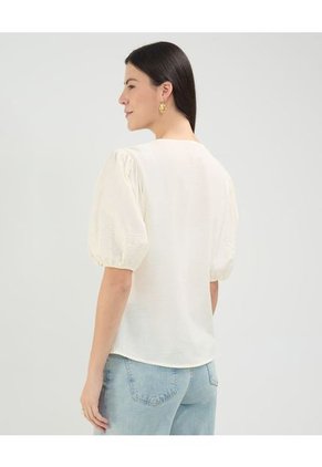 Blusa Para Mujer Manga Corta Color Crema Marca Patprimo #30123402