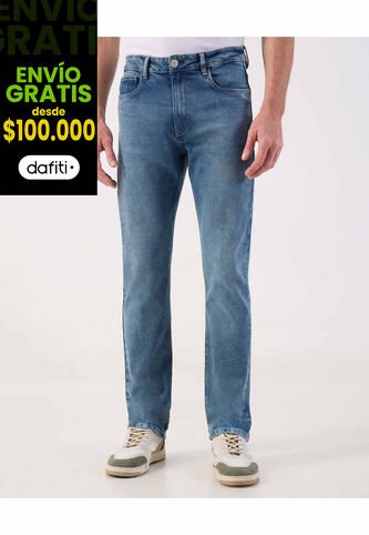 Jean Clásico De Corte Recto Cómodo   Para Hombre Azul Patprimo Patprimo
