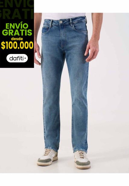 Jean Clásico De Corte Recto Cómodo   Para Hombre Azul Patprimo