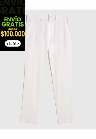Pantalón Casual Corte Ajustado   Para Hombre Blanco Patprimo Patprimo
