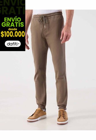 Pantalón Jogger  Con Cintura Ajustable  Para Hombre Café Patprimo Patprimo