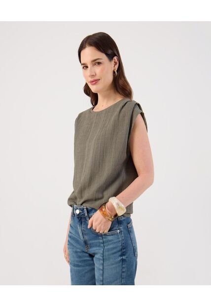 Camiseta  Para Mujer Manga Corta Cuello Redondo Color Verde Marca Patprimo #30093855