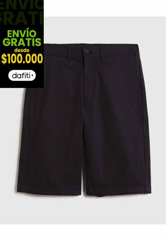 Bermuda Unicolor Con Bolsillos Diagonales   Para Hombre Azul Patprimo Patprimo