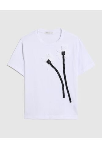 Camiseta  Para Mujer Manga Corta Cuello Redondo Color Blanco Marca Patprimo #30093858 Patprimo