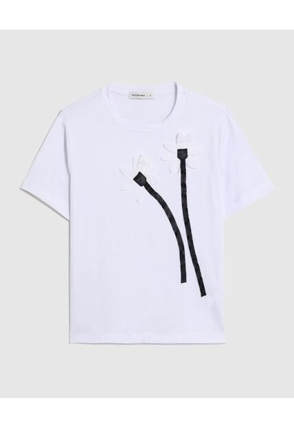 Camiseta  Para Mujer Manga Corta Cuello Redondo Color Blanco Marca Patprimo #30093858