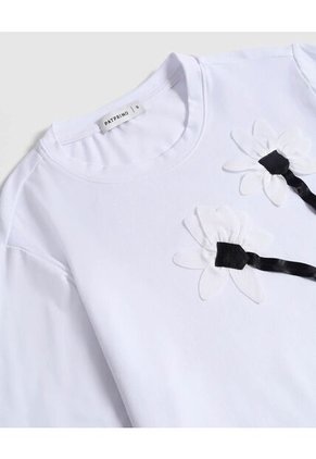 Camiseta  Para Mujer Manga Corta Cuello Redondo Color Blanco Marca Patprimo #30093858