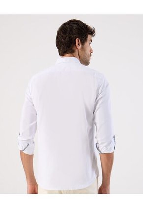 Camisa Para Hombre Manga Larga Sin Bolsillo Cuello B Color Blanco Marca Patprimo #44017214