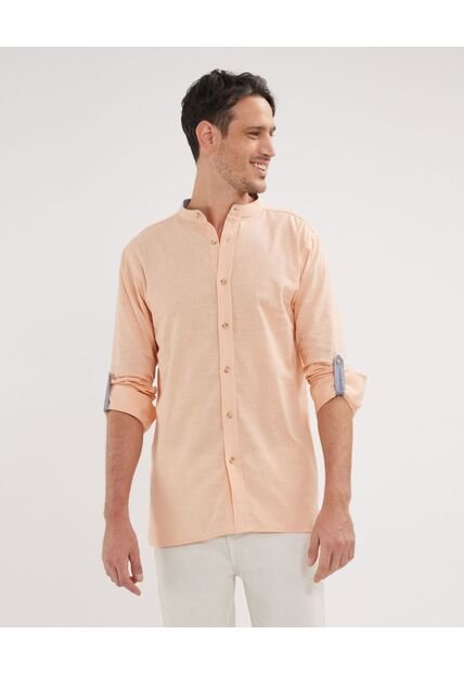 Camisa Para Hombre Manga Larga Sin Bolsillo Color Naranja Marca Patprimo #44013011