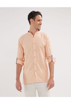 Camisa Para Hombre Manga Larga Sin Bolsillo Color Naranja Marca Patprimo #44013011