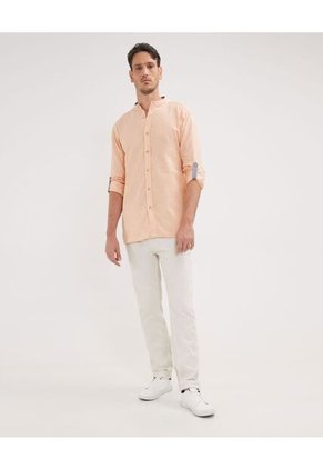 Camisa Para Hombre Manga Larga Sin Bolsillo Color Naranja Marca Patprimo #44013011
