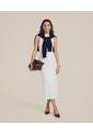 Vestido Midi Ajustado En Rib   Para Mujer Blanco Patprimo de Patprimo
