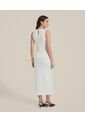 Vestido Midi Ajustado En Rib   Para Mujer Blanco Patprimo de Patprimo