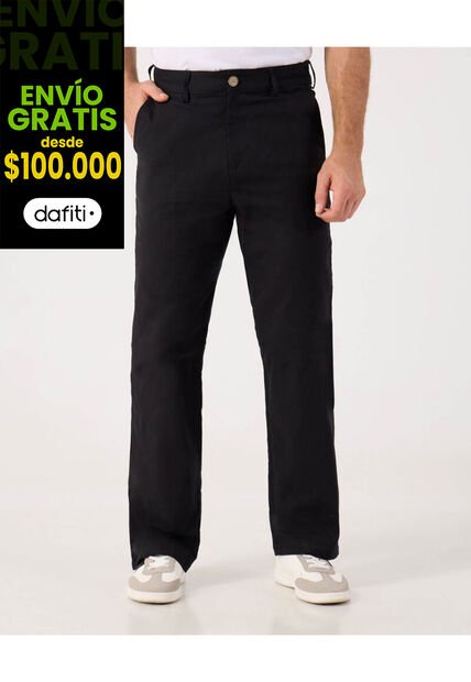 Pantalon Regular   Para Hombre Negro Patprimo