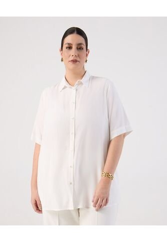 Camisa  Para Mujer Manga Corta Color Blanco Marca Patprimo #14010203 Patprimo