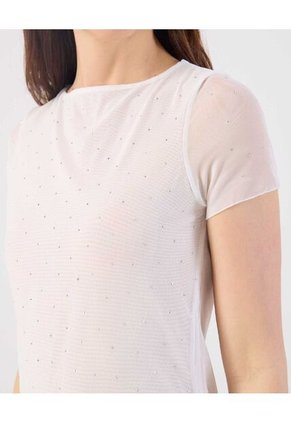 Camiseta  Para Mujer Manga Corta Cuello Redondo Color Blanco Marca Patprimo #30093880