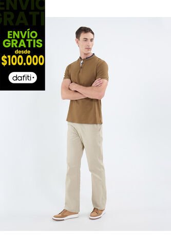 Pantalon Regular   Para Hombre Beige Patprimo Patprimo