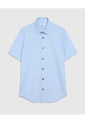 Camisa  Para Hombre Manga Corta Con Bolsillo Cuello C Color Azul Marca Patprimo #44012578 Patprimo