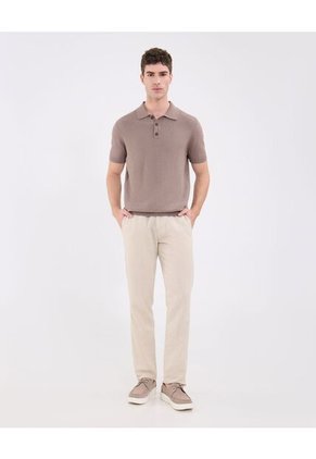 Polo Para Hombre Cuello Tejido Sin Bolsillo Color Café Marca Patprimo #44112725