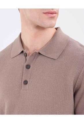 Polo Para Hombre Cuello Tejido Sin Bolsillo Color Café Marca Patprimo #44112725