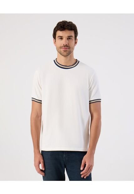 Camiseta  Para Hombre Manga Corta Cuello Redondo Color Blanco Marca Patprimo #44097280