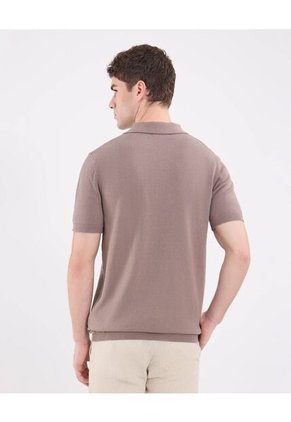 Polo Para Hombre Cuello Tejido Sin Bolsillo Color Café Marca Patprimo #44112725