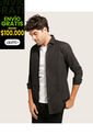 Camisa Cuello Italiano  Para Hombre Negro Patprimo de Patprimo