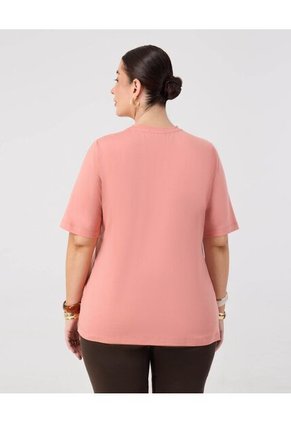 Camiseta  Para Mujer Manga Corta Moda Color Rosa Marca Patprimo #14098042