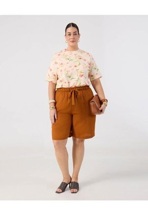 Bermuda  Para Mujer Regular Largo Color Naranja Marca Patprimo #14108033