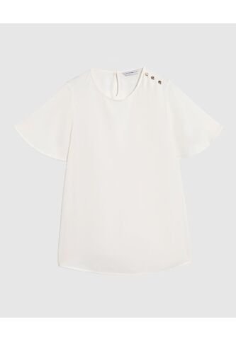 Blusa  Para Mujer Manga Corta Color Blanco Marca Patprimo #14128217 Patprimo