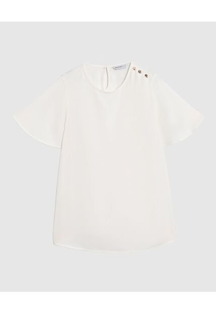 Blusa  Para Mujer Manga Corta Color Blanco Marca Patprimo #14128217