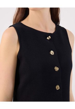 Chaleco  Para Mujer Tejido Color Negro Marca Patprimo #30250046