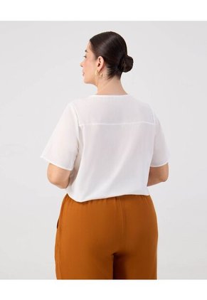 Blusa  Para Mujer Manga Corta Color Blanco Marca Patprimo #14128035