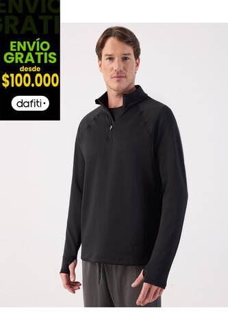 Buzo Unicolor Cuello Alto   Para Hombre Negro Patprimo Patprimo