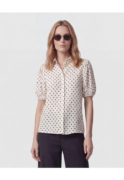 Camisa  Para Mujer Manga Corta Color Crudo Marca Patprimo #30017853