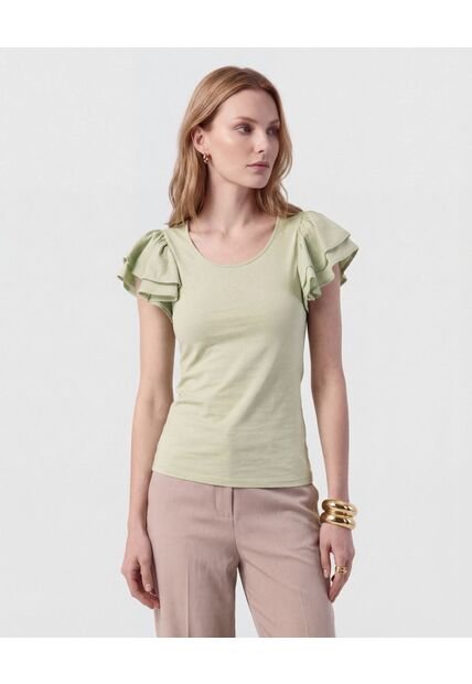 Camiseta  Para Mujer Manga Corta Cuello Redondo Color Verde Marca Patprimo #30093890