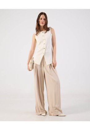 Chaleco  Para Mujer Tejido Color Crema Marca Patprimo #30250046