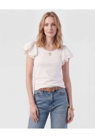 Camiseta  Para Mujer Manga Corta Cuello Redondo Color Blanco Marca Patprimo #30093890 Patprimo