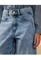 Jeans Recto Con Costura Lateral   Para Mujer Azul Patprimo de Patprimo