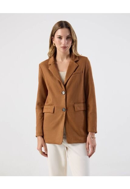 Chaqueta  Para Mujer Estructurada Color Café Marca Patprimo #30080603