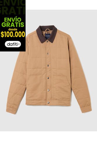 Chaqueta Acolchada Con Pana   Para Hombre Café Patprimo Patprimo