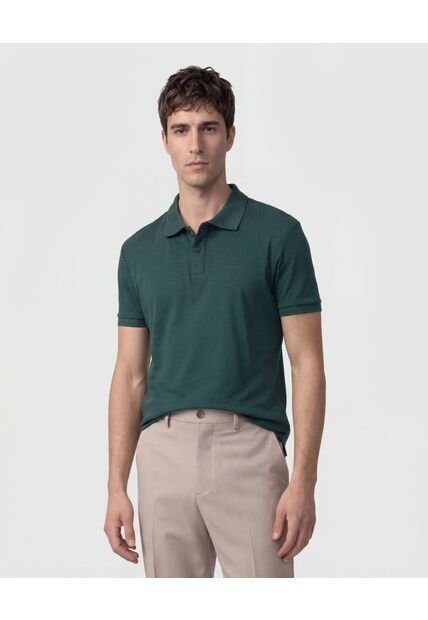 Polo  Para Hombre Cuello Tejido Sin Bolsillo Color Verde Marca Patprimo #44112793